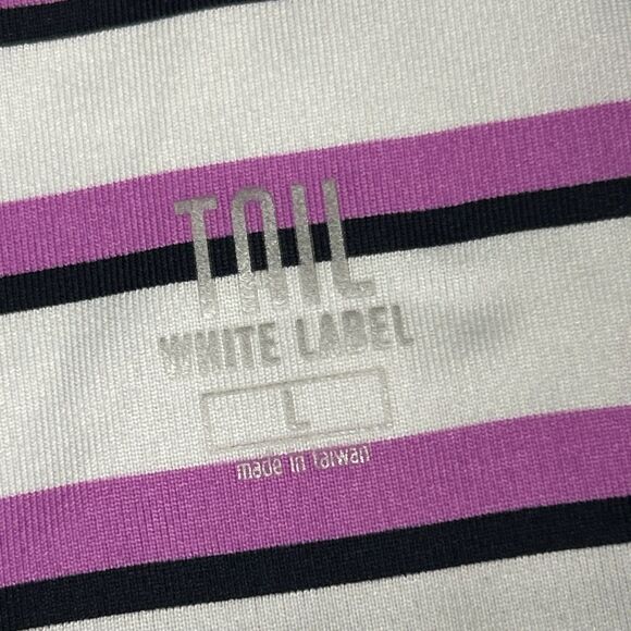 Tail Activewear Top Womens Large Golf Tennis Pickleball Striped Purple Navy - Picture 3 of 7
